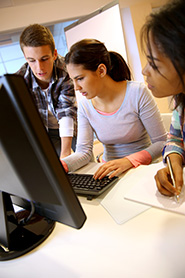 Students at a computer